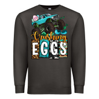 Smoke Easter Day Monster truck crushing eggs Premium Sweatshirt - OliviaCreatesArt