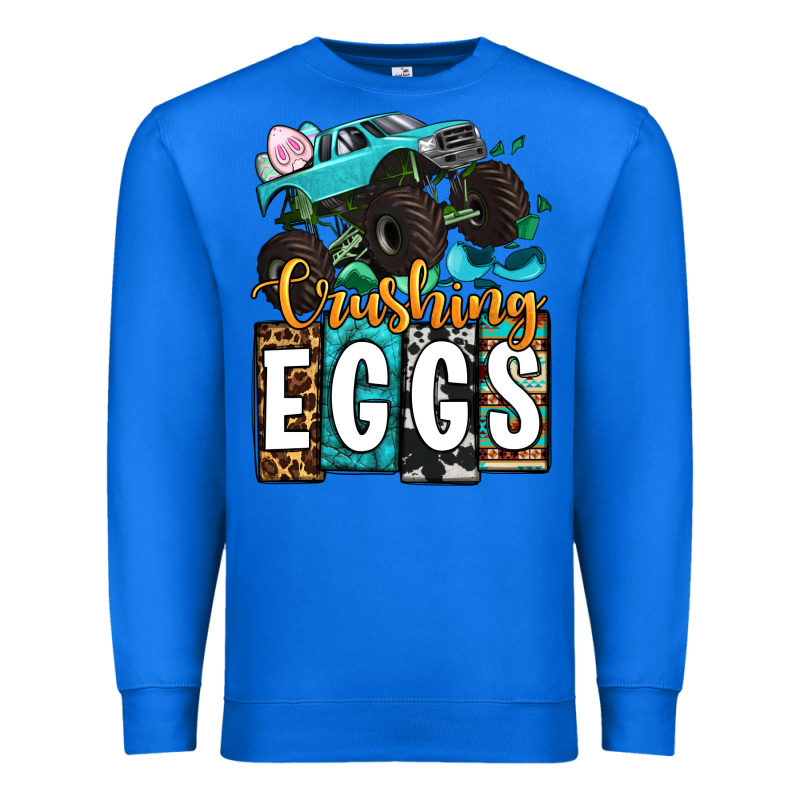 Easter Day Monster Truck Crushing Eggs Premium Sweatshirt by OliviaCreatesArt | Teevron