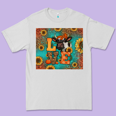 Love Autumn Cow Premium Tee Designed By Jasminsmagicworld