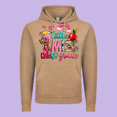 Little Miss First Grade Vintage Hoodie Designed By Nancycooperartshop
