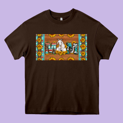 Mom Goat Sunflowers License Plate Heavy Core Tee Designed By Artiststas