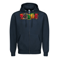 Navy peace juneteenth Zipper Hoodie - CowGirlArtShop