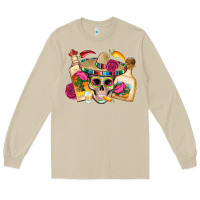 Mushroom mexican skull sombrero tequila bottle paper roses Long Sleeve Tee - Artiststas