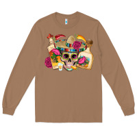 Toasted Coconut mexican skull sombrero tequila bottle paper roses Long Sleeve Tee - Artiststas