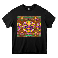 Black mardi gras sunflowers fleur, de lis glitter leopard background Heavy Core Tee - Artiststas