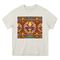 Cream mardi gras sunflowers fleur, de lis glitter leopard background Heavy Core Tee - Artiststas