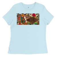 Baby Blue western turquoise gemstone horse cowhide leopard floral background lic Ladies Tee - Artiststas