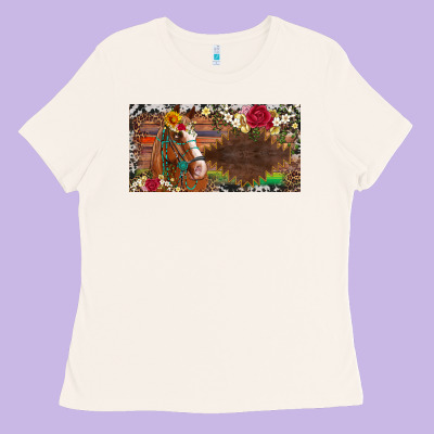 Western Turquoise Gemstone Horse Cowhide Leopard Floral Background Lic Ladies Tee Designed By Artiststas