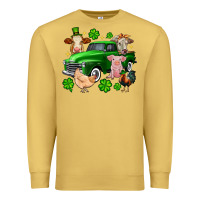 Antique Gold St. Patrick's farm animal truck Premium Sweatshirt - OliviaCreatesArt