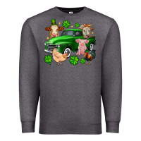 Charcoal Heather St. Patrick's farm animal truck Premium Sweatshirt - OliviaCreatesArt