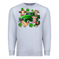 Heather Grey St. Patrick's farm animal truck Premium Sweatshirt - OliviaCreatesArt