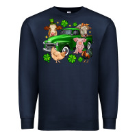 Navy St. Patrick's farm animal truck Premium Sweatshirt - OliviaCreatesArt