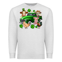 Oatmeal Heather St. Patrick's farm animal truck Premium Sweatshirt - OliviaCreatesArt