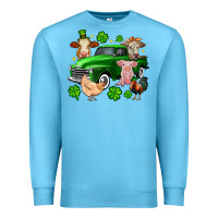 Ocean Blue St. Patrick's farm animal truck Premium Sweatshirt - OliviaCreatesArt