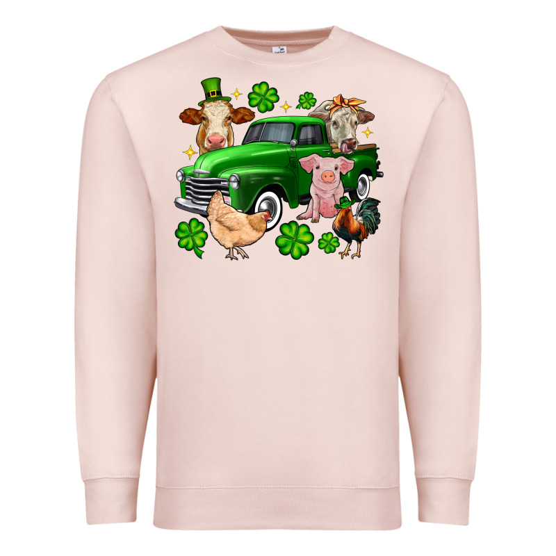St. Patrick's Farm Animal Truck Premium Sweatshirt by OliviaCreatesArt | Teevron