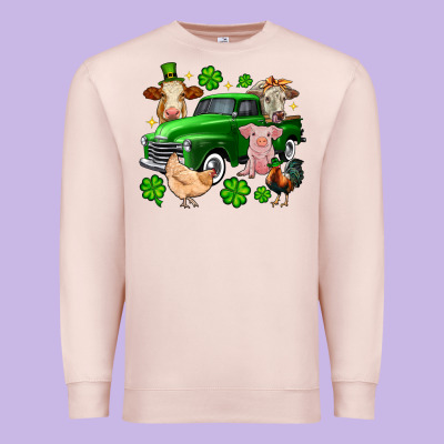 St. Patrick's Farm Animal Truck Premium Sweatshirt Designed By Oliviacreatesart