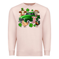 Pale Pink St. Patrick's farm animal truck Premium Sweatshirt - OliviaCreatesArt