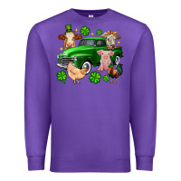 Purple St. Patrick's farm animal truck Premium Sweatshirt - OliviaCreatesArt