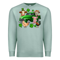 Seafoam St. Patrick's farm animal truck Premium Sweatshirt - OliviaCreatesArt
