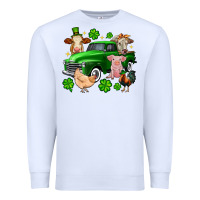 White St. Patrick's farm animal truck Premium Sweatshirt - OliviaCreatesArt