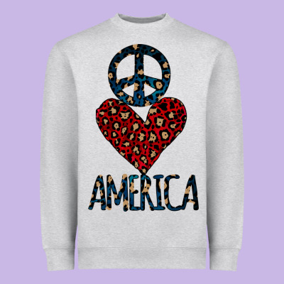 Peace Love America Heavyweight Sweatshirt Designed By Bettercallsaul