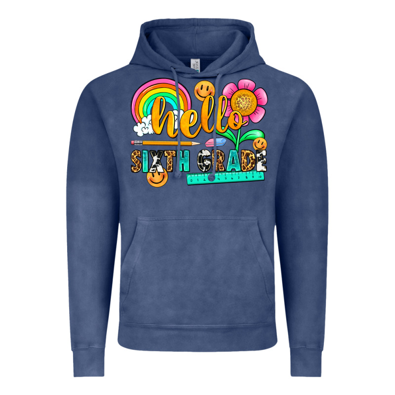 Hello Sixth Grade Vintage Hoodie by NancyCooperArtShop | Teevron