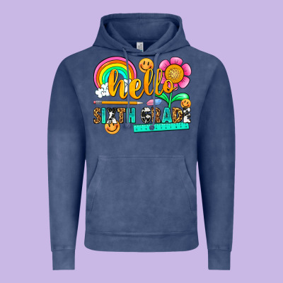 Hello Sixth Grade Vintage Hoodie Designed By Nancycooperartshop