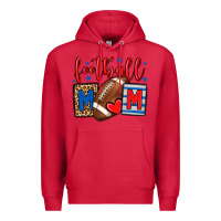 Cardinal Football mom red and blue team color mother's day Premium Hoodie - HowdyJamesFarm