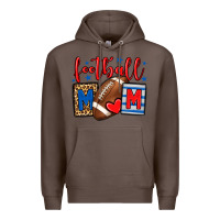 Coffee Football mom red and blue team color mother's day Premium Hoodie - HowdyJamesFarm