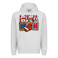 Dove Grey Football mom red and blue team color mother's day Premium Hoodie - HowdyJamesFarm