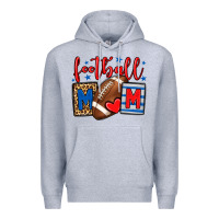 Heather Grey Football mom red and blue team color mother's day Premium Hoodie - HowdyJamesFarm