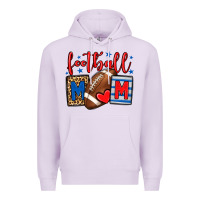 Lilac Football mom red and blue team color mother's day Premium Hoodie - HowdyJamesFarm