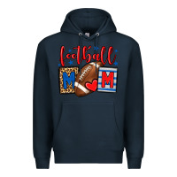 Navy Football mom red and blue team color mother's day Premium Hoodie - HowdyJamesFarm