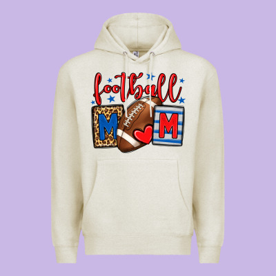 Football Mom Red And Blue Team Color Mother's Day Premium Hoodie Designed By Howdyjamesfarm