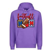 Purple Football mom red and blue team color mother's day Premium Hoodie - HowdyJamesFarm