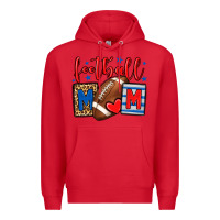 Red Football mom red and blue team color mother's day Premium Hoodie - HowdyJamesFarm