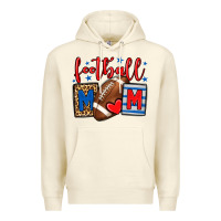 Sandshell Football mom red and blue team color mother's day Premium Hoodie - HowdyJamesFarm
