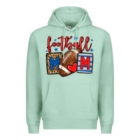 Seafoam Football mom red and blue team color mother's day Premium Hoodie - HowdyJamesFarm