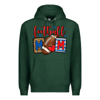 Sports Green Football mom red and blue team color mother's day Premium Hoodie - HowdyJamesFarm