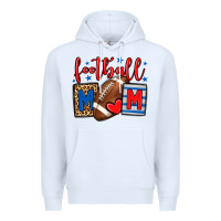 White Football mom red and blue team color mother's day Premium Hoodie - HowdyJamesFarm
