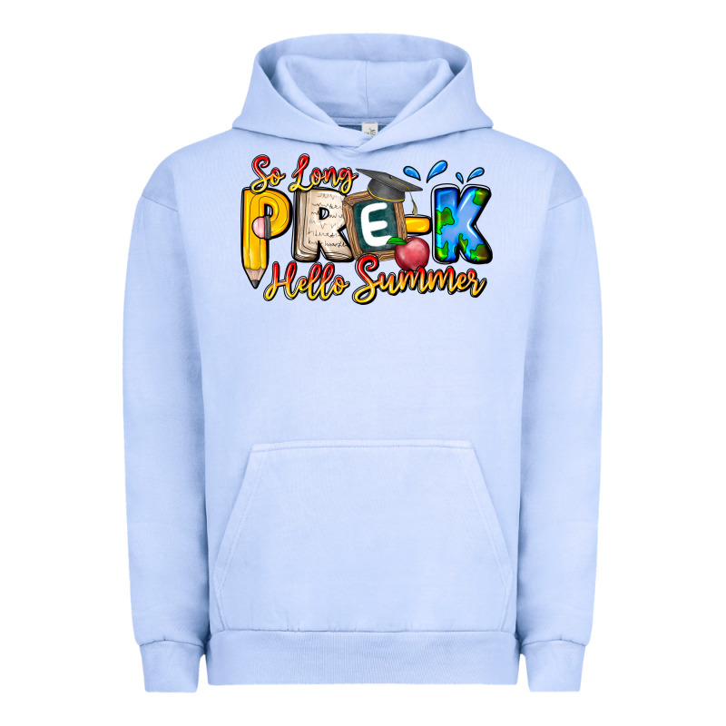 So Long Pre K Hello Summer Urban Hoodie by CowhideDigitalArt | Teevron