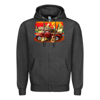 Charcoal Heather mexican cinco de mayo truck Zipper Hoodie - CowGirlArtShop