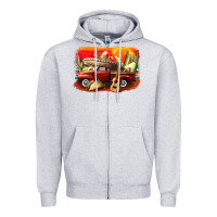 Heather Grey mexican cinco de mayo truck Zipper Hoodie - CowGirlArtShop