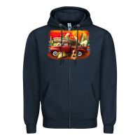 Navy mexican cinco de mayo truck Zipper Hoodie - CowGirlArtShop