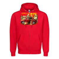Red mexican cinco de mayo truck Zipper Hoodie - CowGirlArtShop