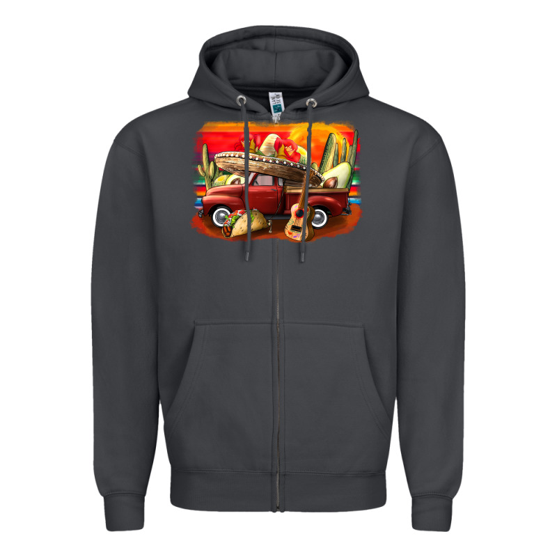 Mexican Cinco De Mayo Truck Zipper Hoodie by CowGirlArtShop | Teevron