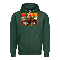 Sports Green mexican cinco de mayo truck Zipper Hoodie - CowGirlArtShop