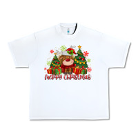 White merry christmas reindeer Urban Heavy Tee - MaliasSmallBusiness