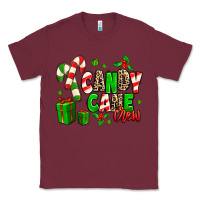 Burgundy Candy Cane Crew Classic Tee - MaliasSmallBusiness