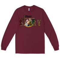 Burgundy true story holy family Long Sleeve Tee - RanaPortraitStore